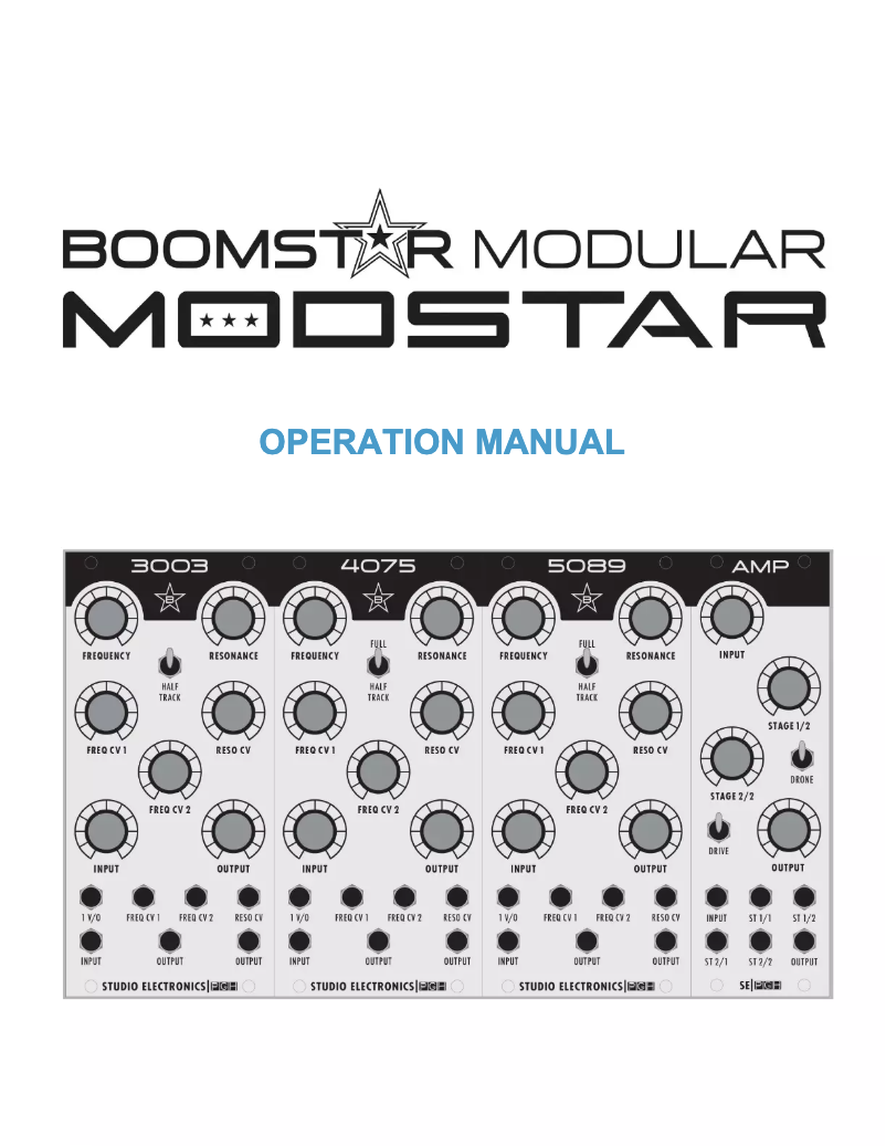 Page n°1 - Manuel utilisateur Studio Electronics Boomstar Modular VCA2