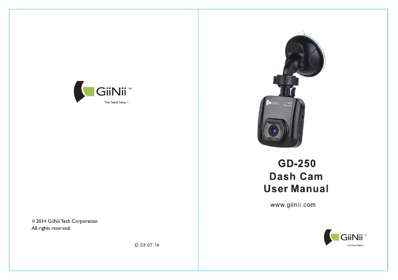 Page 1 de la notice Manuel utilisateur GiiNii GD-250