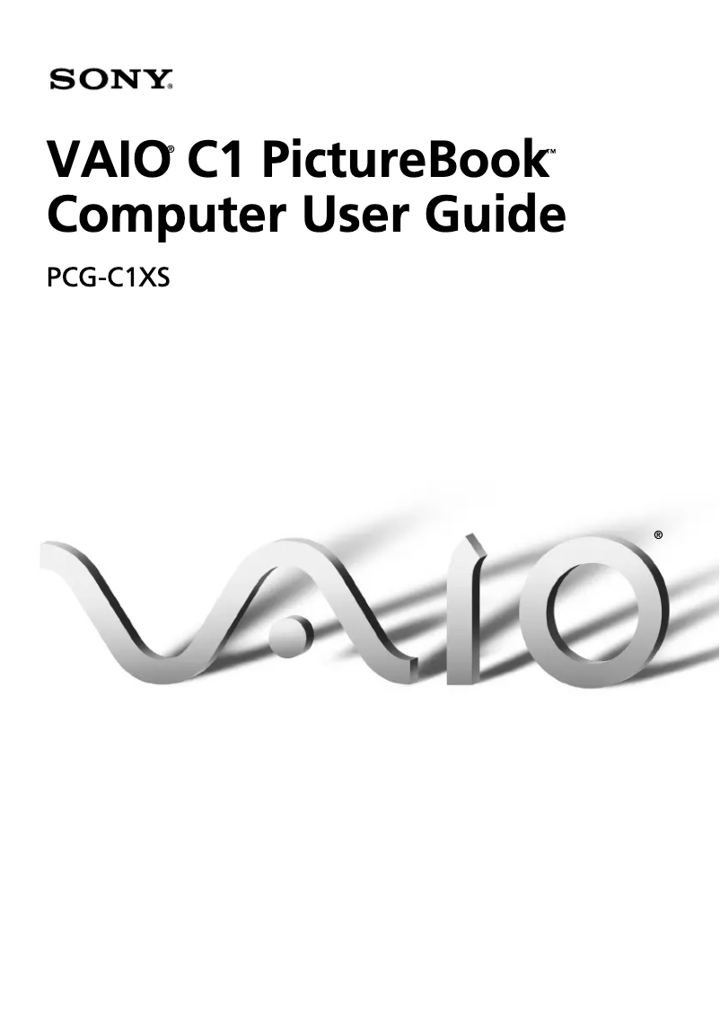 Image de la première page du manuel de l'appareil Vaio PCG-C1XS