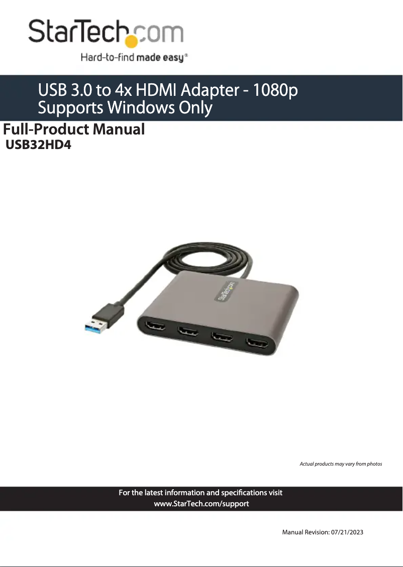 Image de la première page du manuel de l'appareil USB32HD4