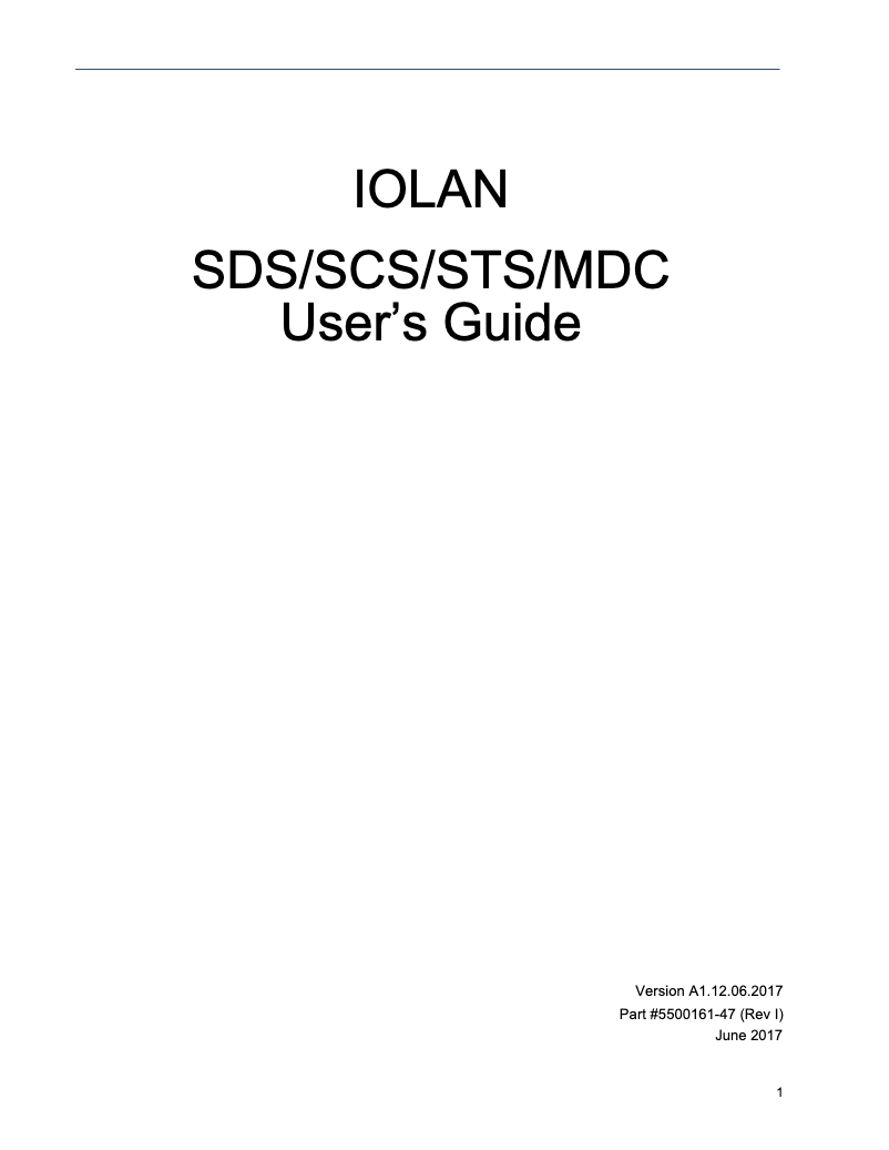 Page n°1 - Manuel utilisateur Perle IOLAN STS4P