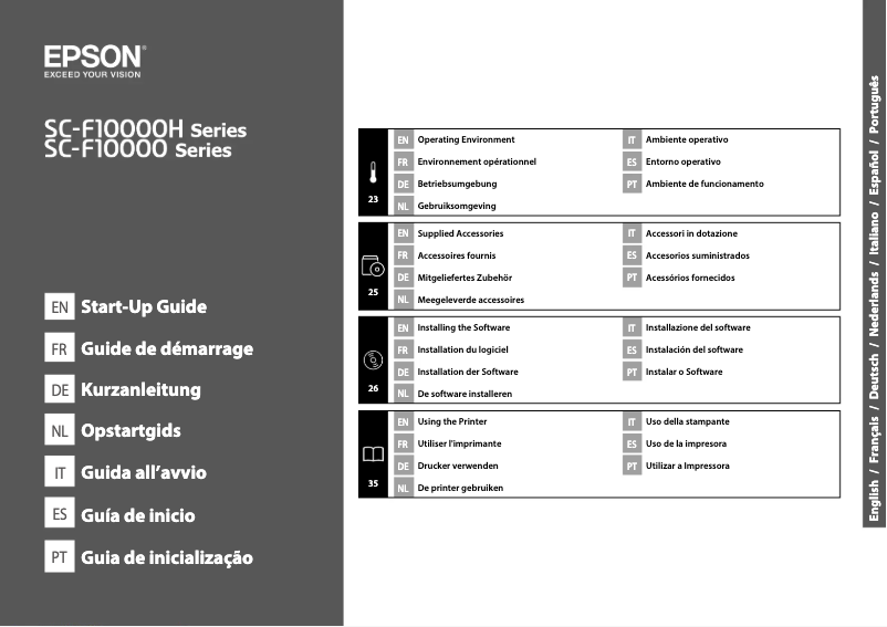 Image de la première page du manuel de l'appareil SureColor SC-F10000H
