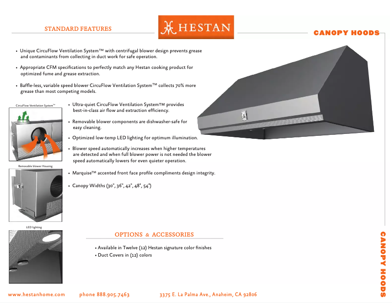 Page 1 de la notice Fiche technique Hestan KVP48-GG