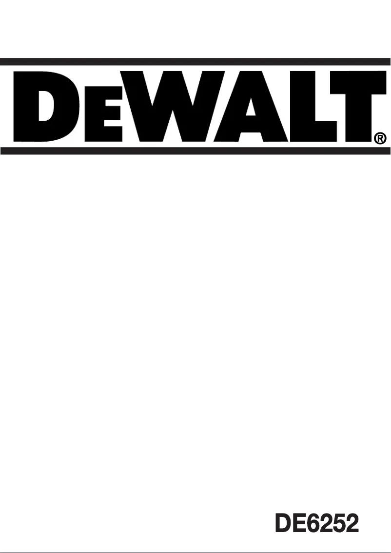 Page 1 de la notice Manuel utilisateur DeWalt DE6252
