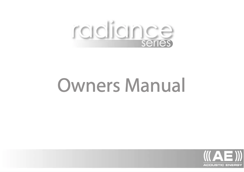 Page 1 de la notice Manuel utilisateur Acoustic Energy Radiance