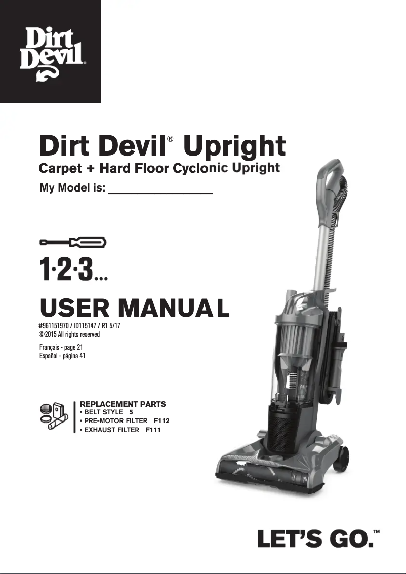 Page n°1 - Manuel utilisateur Dirt Devil Direct Power