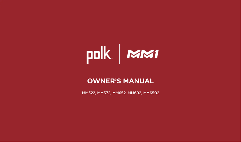 Página 1 del manual Manual de usuario Polk MM692