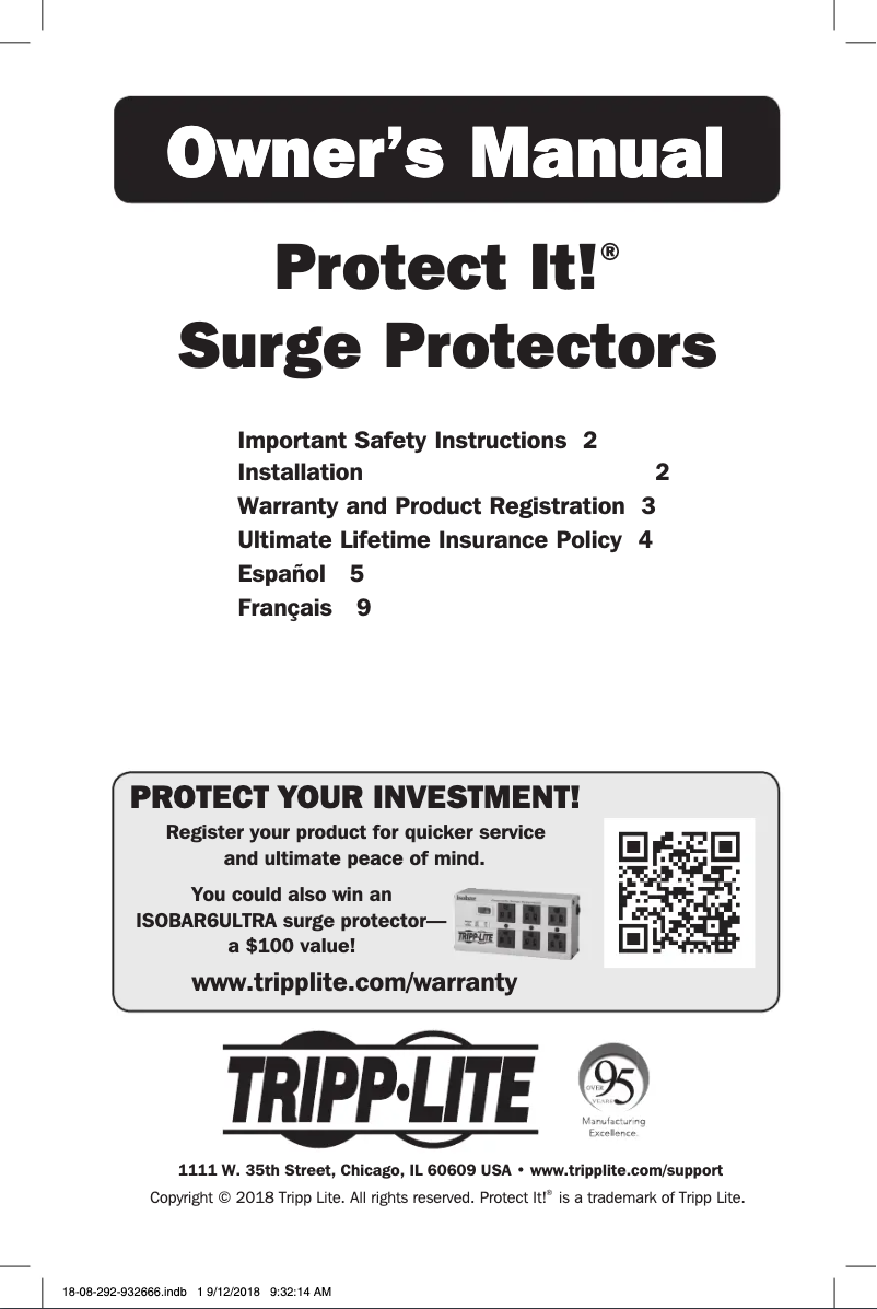Image de la première page du manuel de l'appareil Protect It! TLP36USB