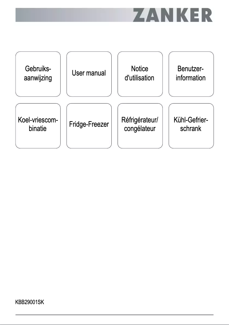 Page n°1 - Manuel utilisateur Zanker KBB29001SK