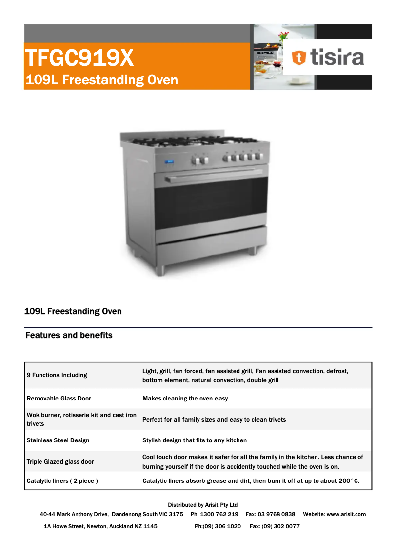 Image de la première page du manuel de l'appareil TFGC919X