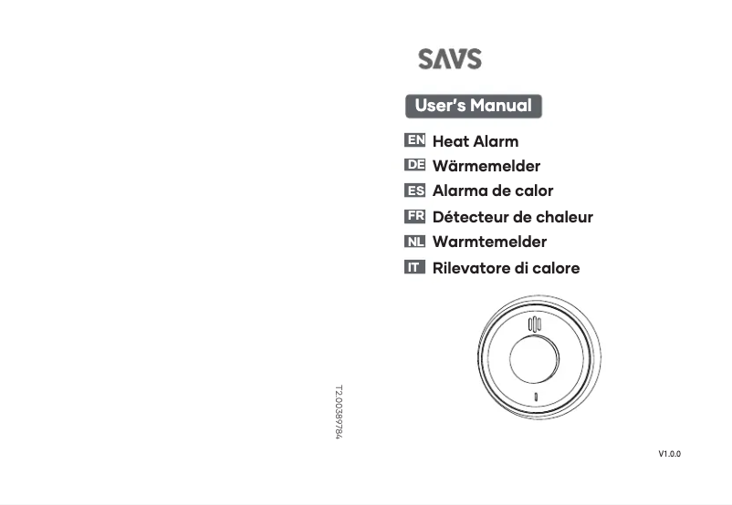 Page n°1 - Manuel utilisateur SAVS H10