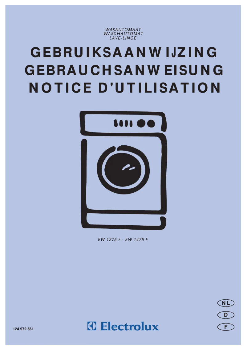 Page n°1 - Manuel utilisateur Electrolux EW1275F