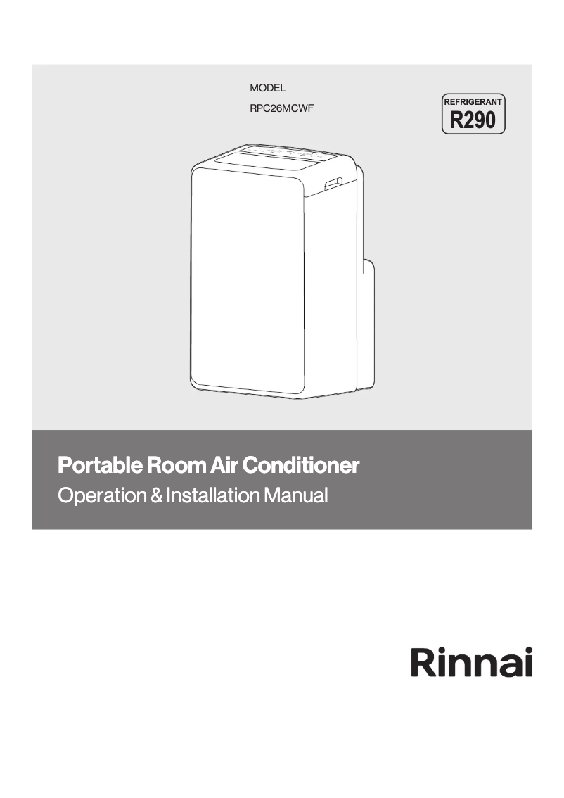 Page 1 de la notice Manuel utilisateur Rinnai RPC26MCWF