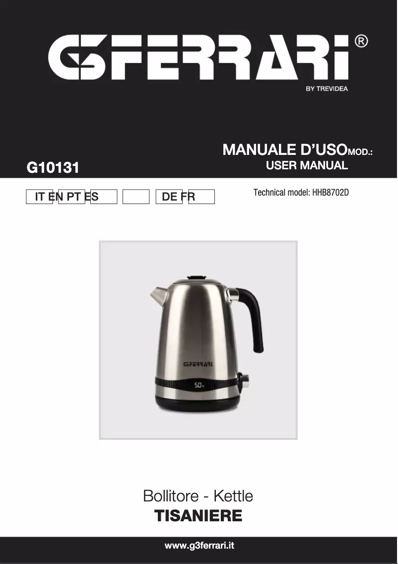 Image de la première page du manuel de l'appareil Tisaniere G10131