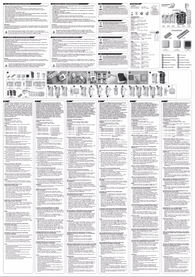 Image de la première page du manuel de l'appareil Home Easy HE831S