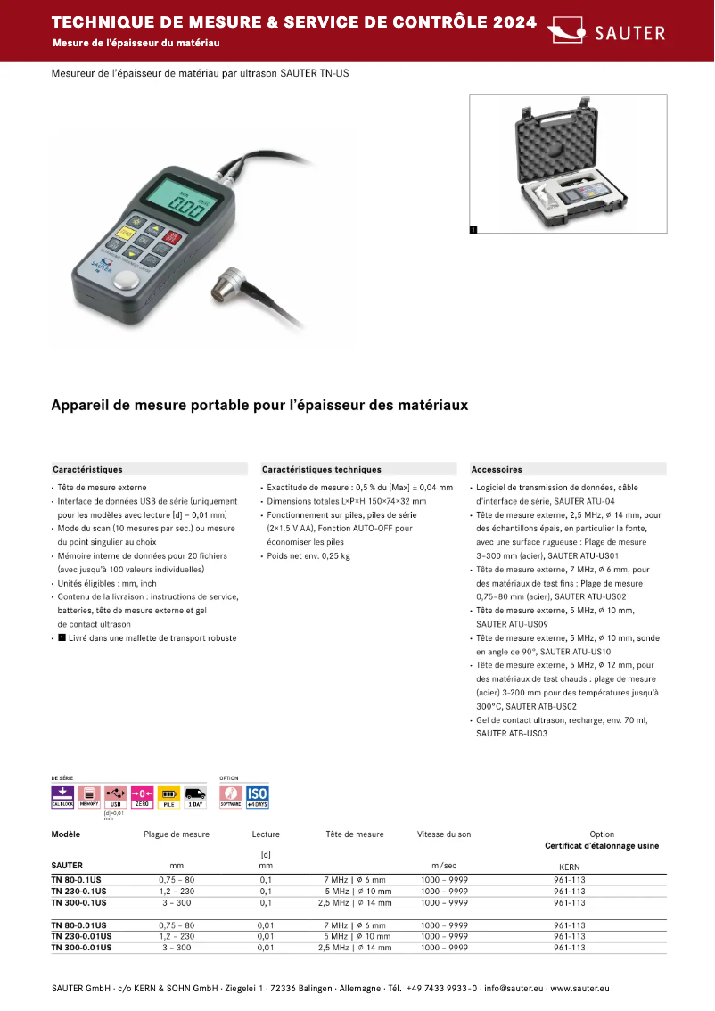 Page 1 de la notice Brochure Sauter TN 80-0.01US