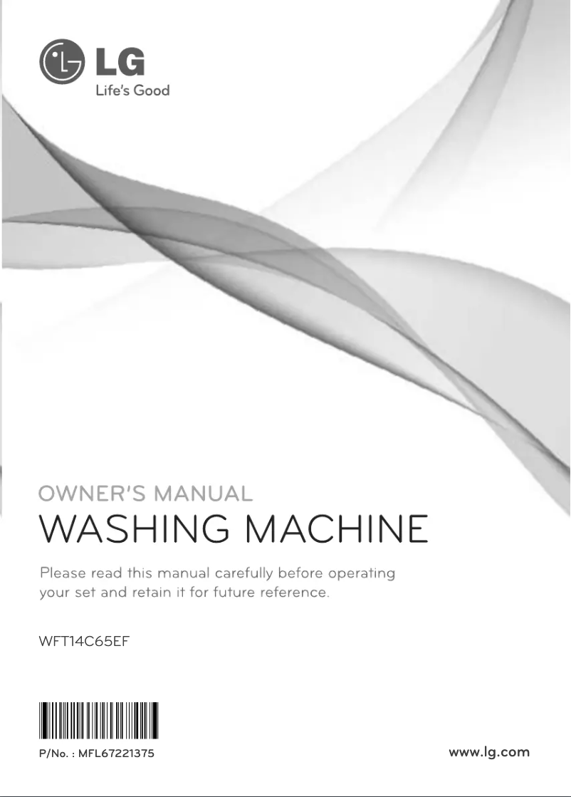 Page 1 de la notice Manuel utilisateur LG WFT14C65EF