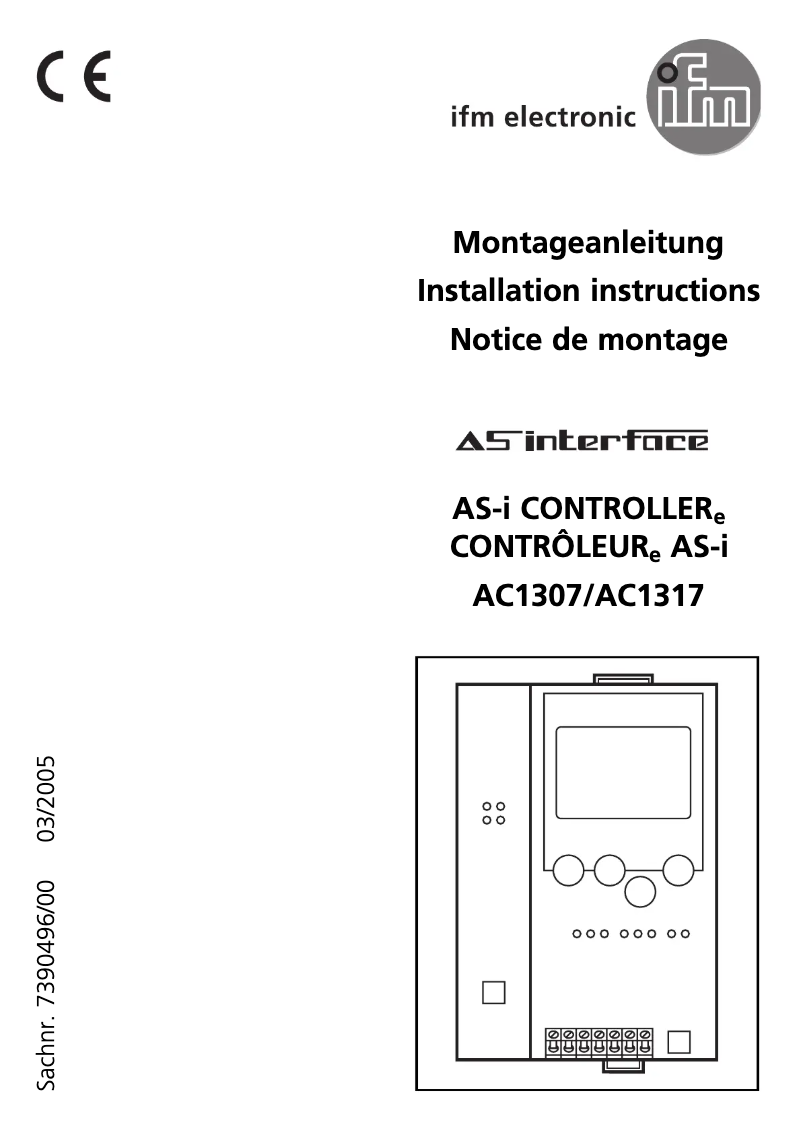 Page 1 de la notice Manuel utilisateur IFM AC1307