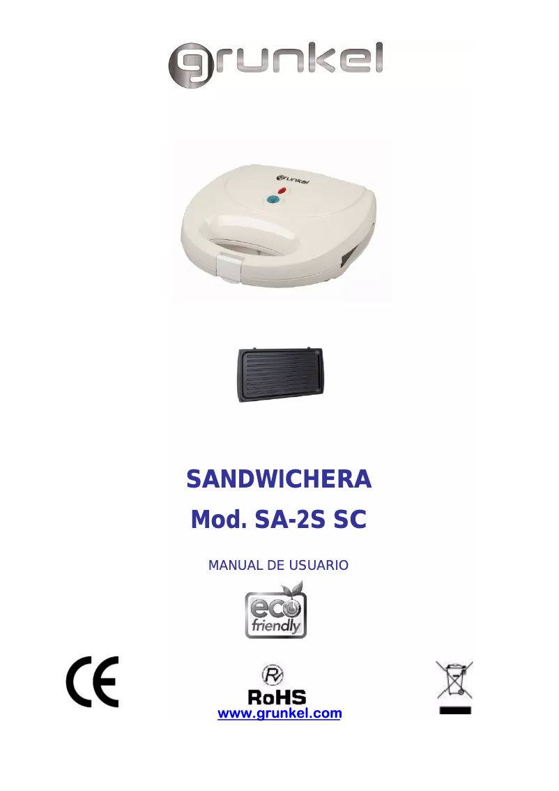 Image de la première page du manuel de l'appareil SA 2S SC