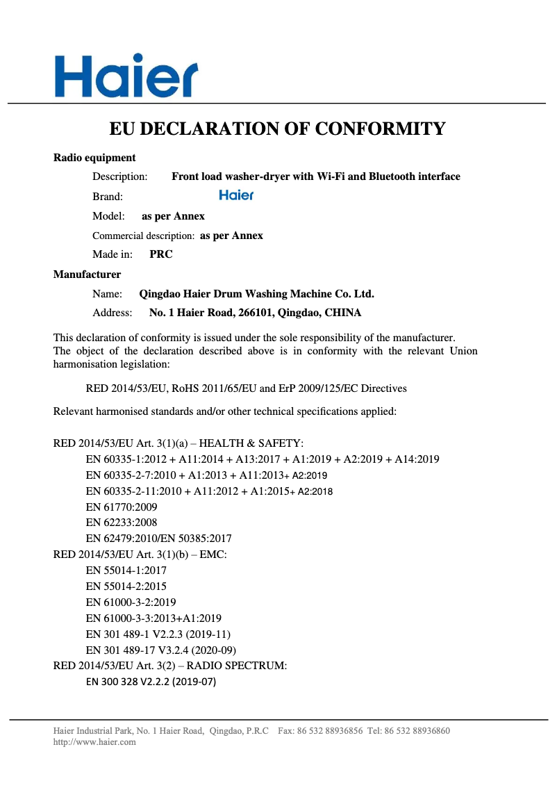 Page 1 de la notice Mode d'emploi Haier HWD900B14959S8U1