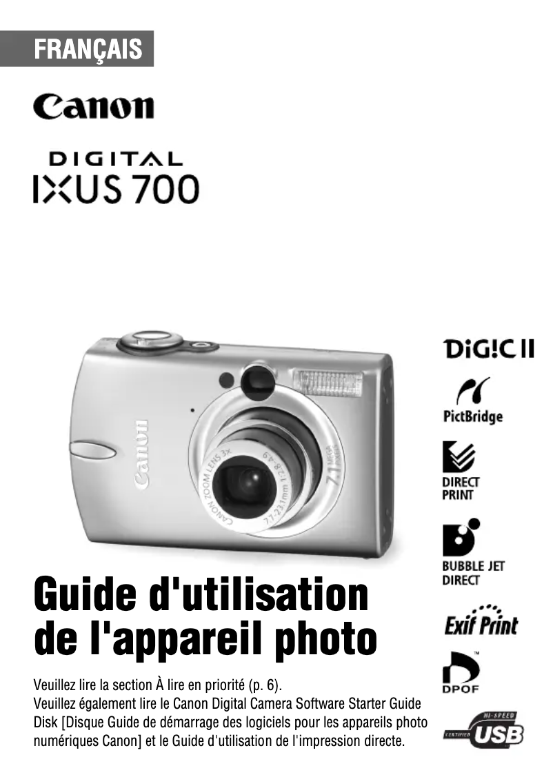 Página 1 del manual Manual de usuario Canon Digital IXUS 700