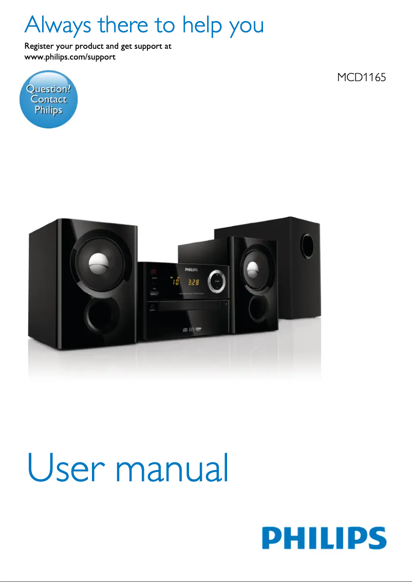 Page 1 de la notice Manuel utilisateur Philips MCD1165
