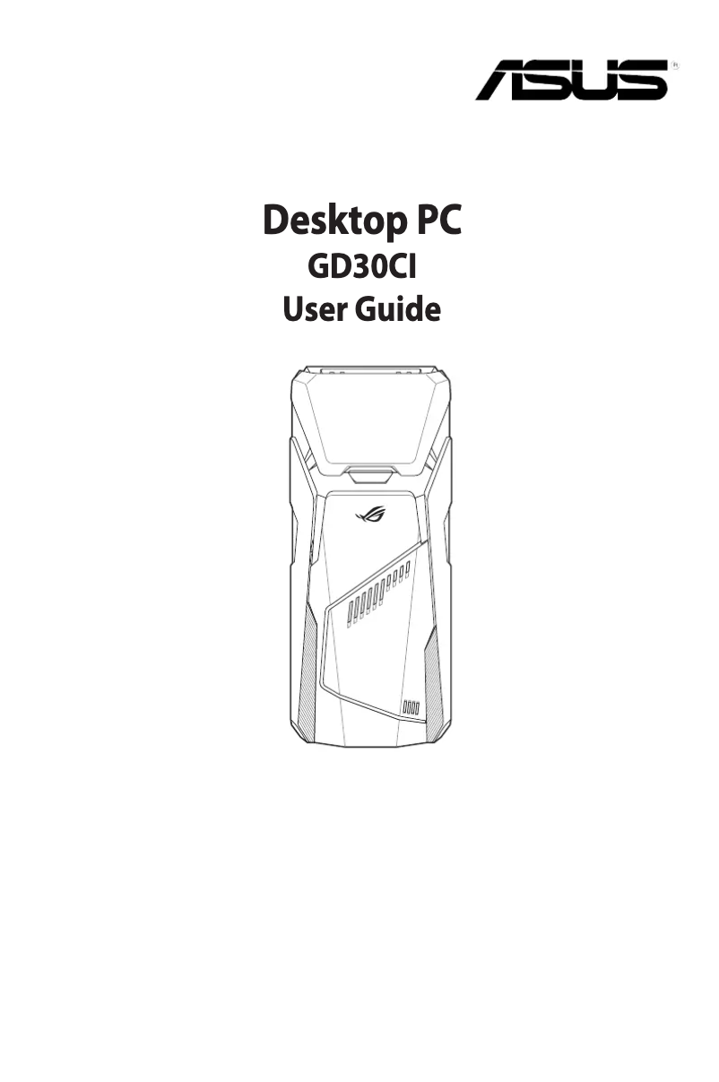 Image de la première page du manuel de l'appareil ROG GD30CI