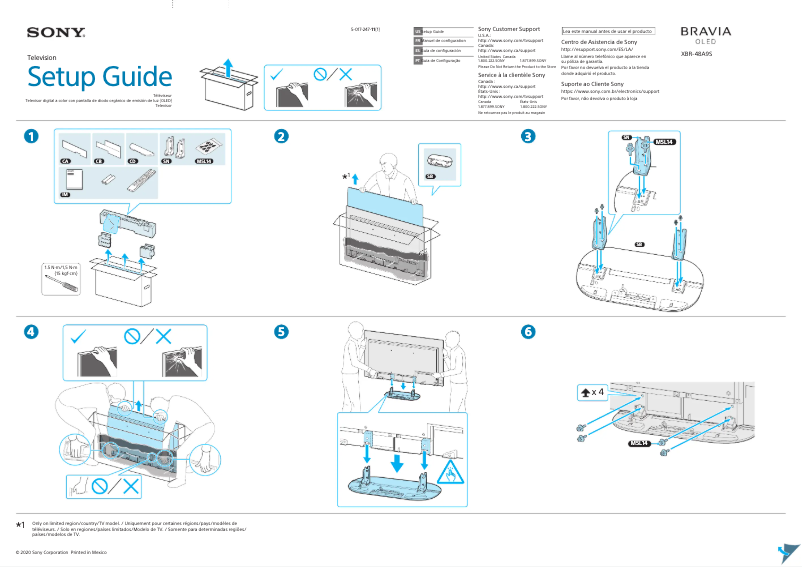 Página 1 del manual Guía de instalación Sony Bravia OLED XBR-48A9S