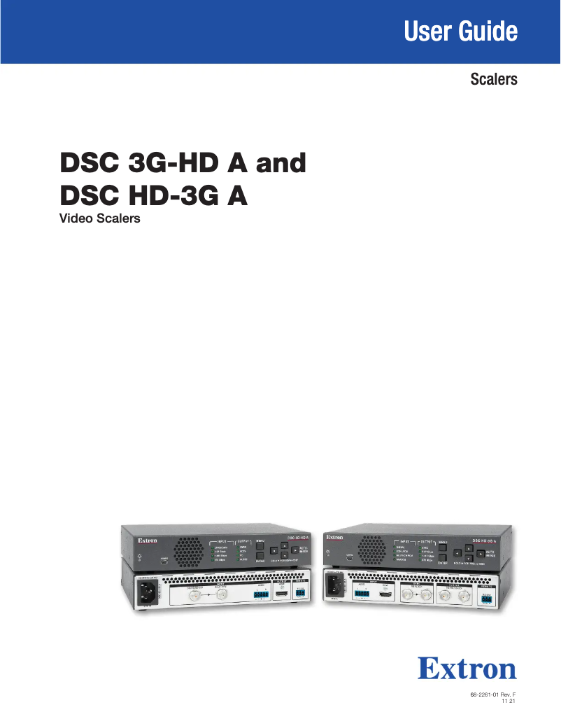 Page n°1 - Manuel utilisateur Extron DSC HD-3G A