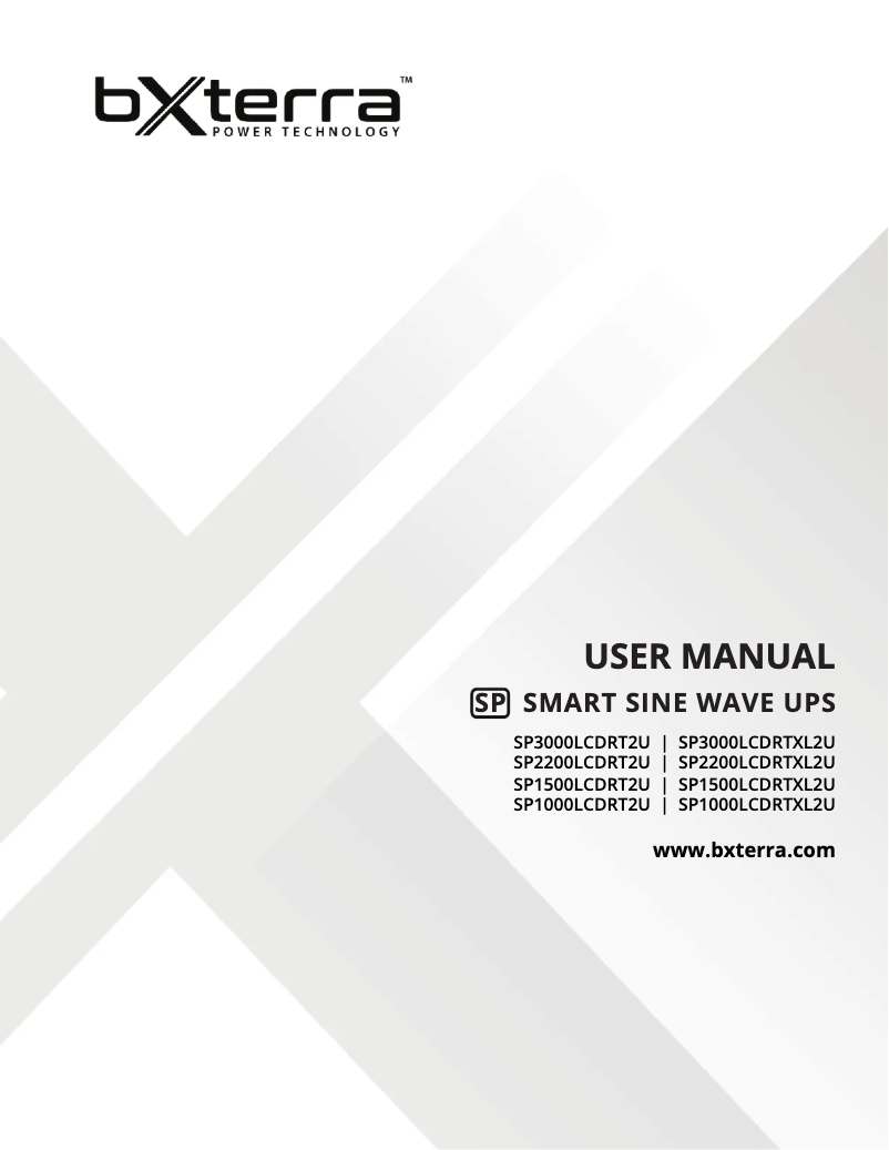 Page 1 de la notice Manuel utilisateur Bxterra SP3000LCDRTXL2U