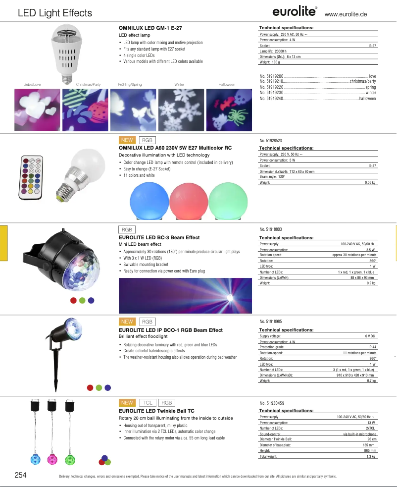 Page n°1 - Catalogue Eurolite LED Twinkle Ball TC