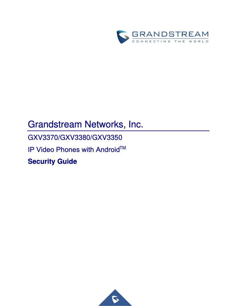 Page 1 de la notice Instructions de sécurité Grandstream GXV3370