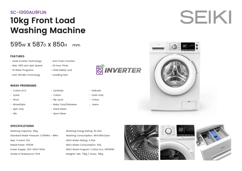 Image de la première page du manuel de l'appareil SC-1000AU9FLIN