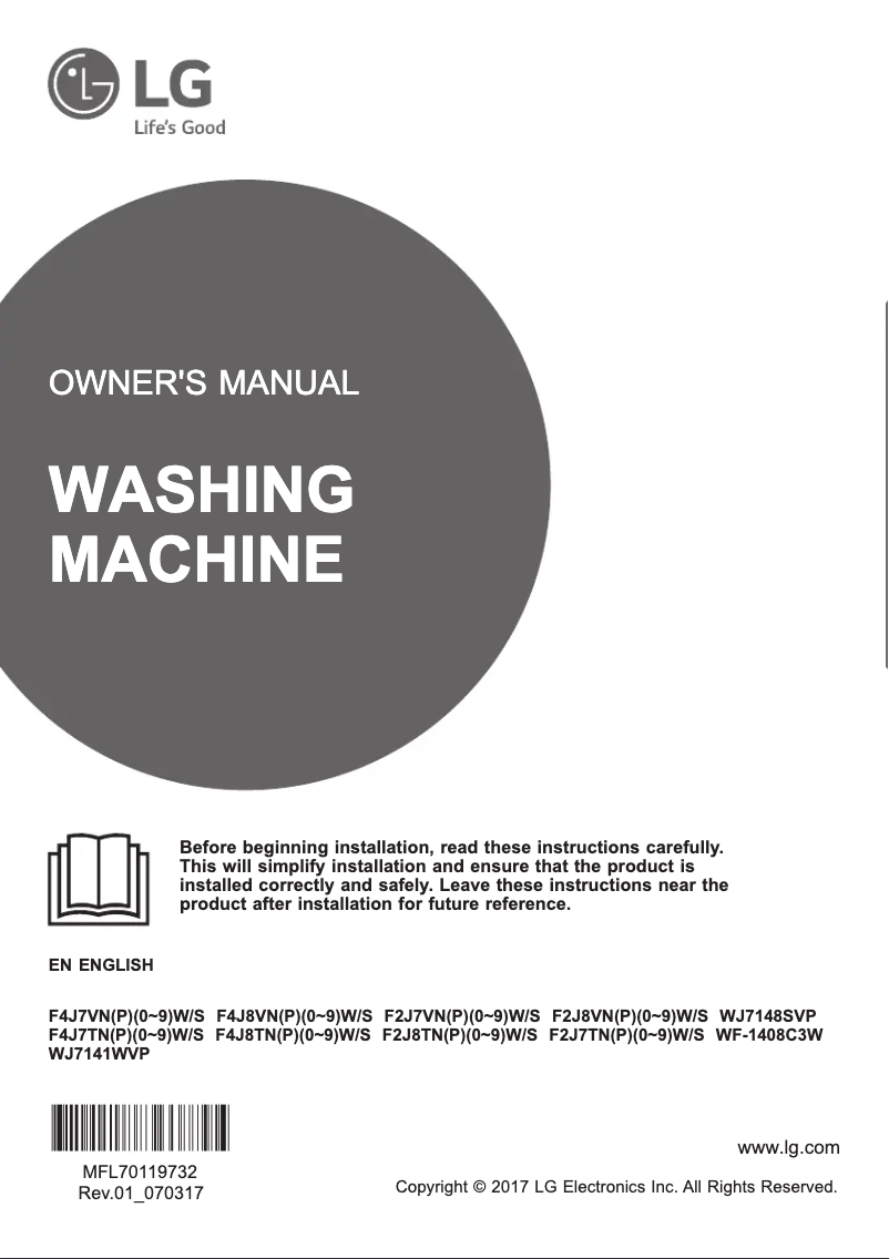 Page 1 de la notice Manuel utilisateur LG WF-1408C3W