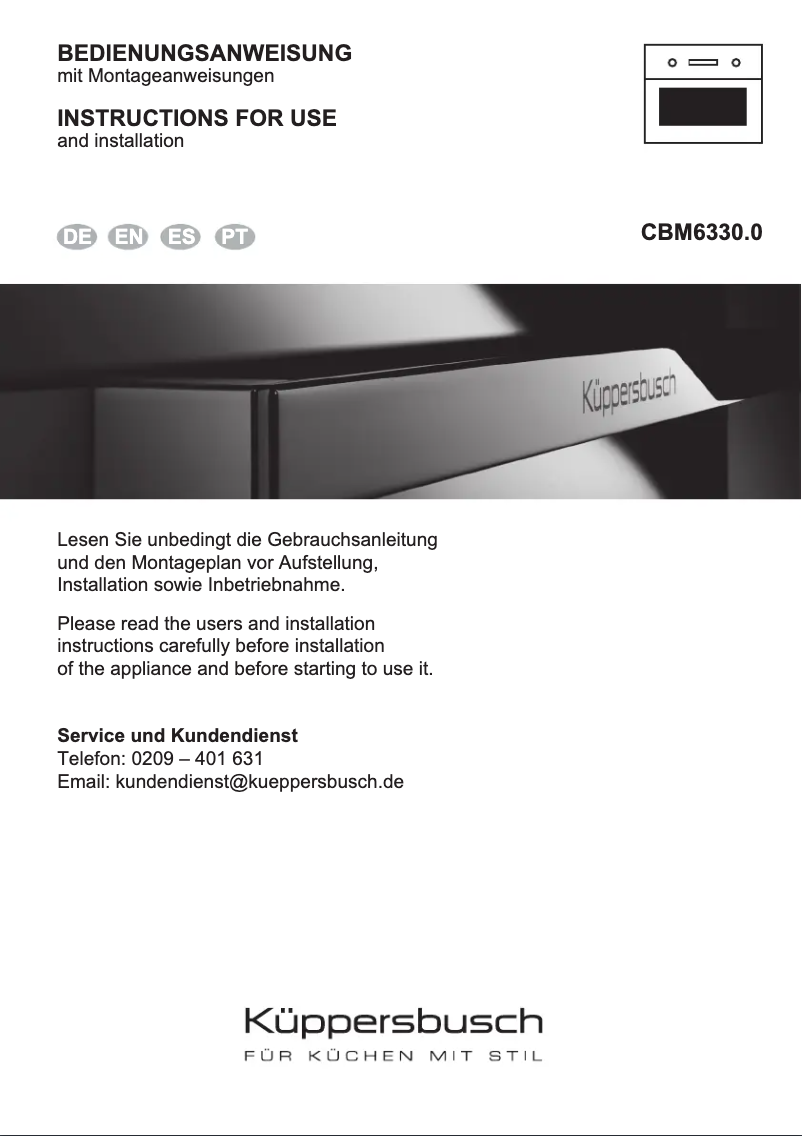 Image de la première page du manuel de l'appareil CBM6330.0KSM6