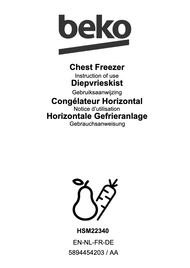 Image de la première page du manuel de l'appareil HSM22340