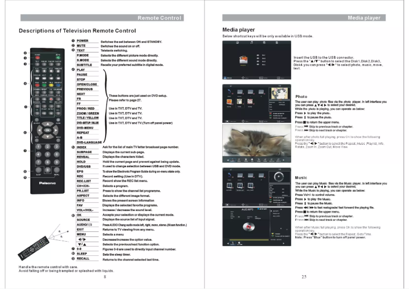 Page 1 de la notice Manuel utilisateur Palsonic TFTV3842DTR