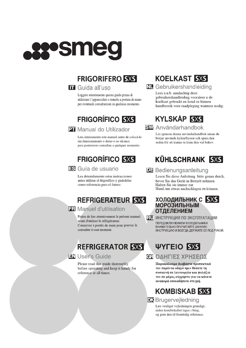 Page 1 de la notice Manuel utilisateur Smeg FA55XBIL3