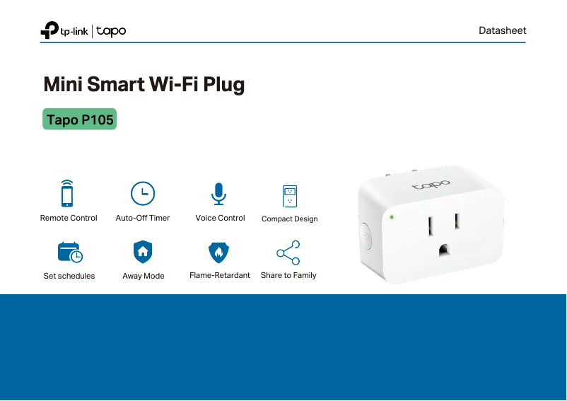 Page 1 de la notice Fiche technique TP-Link Tapo P105