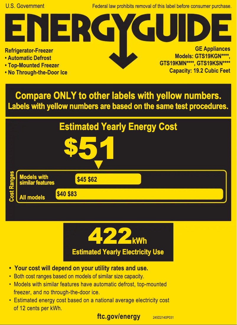 Image de la première page du manuel de l'appareil GTS19KGNRWW