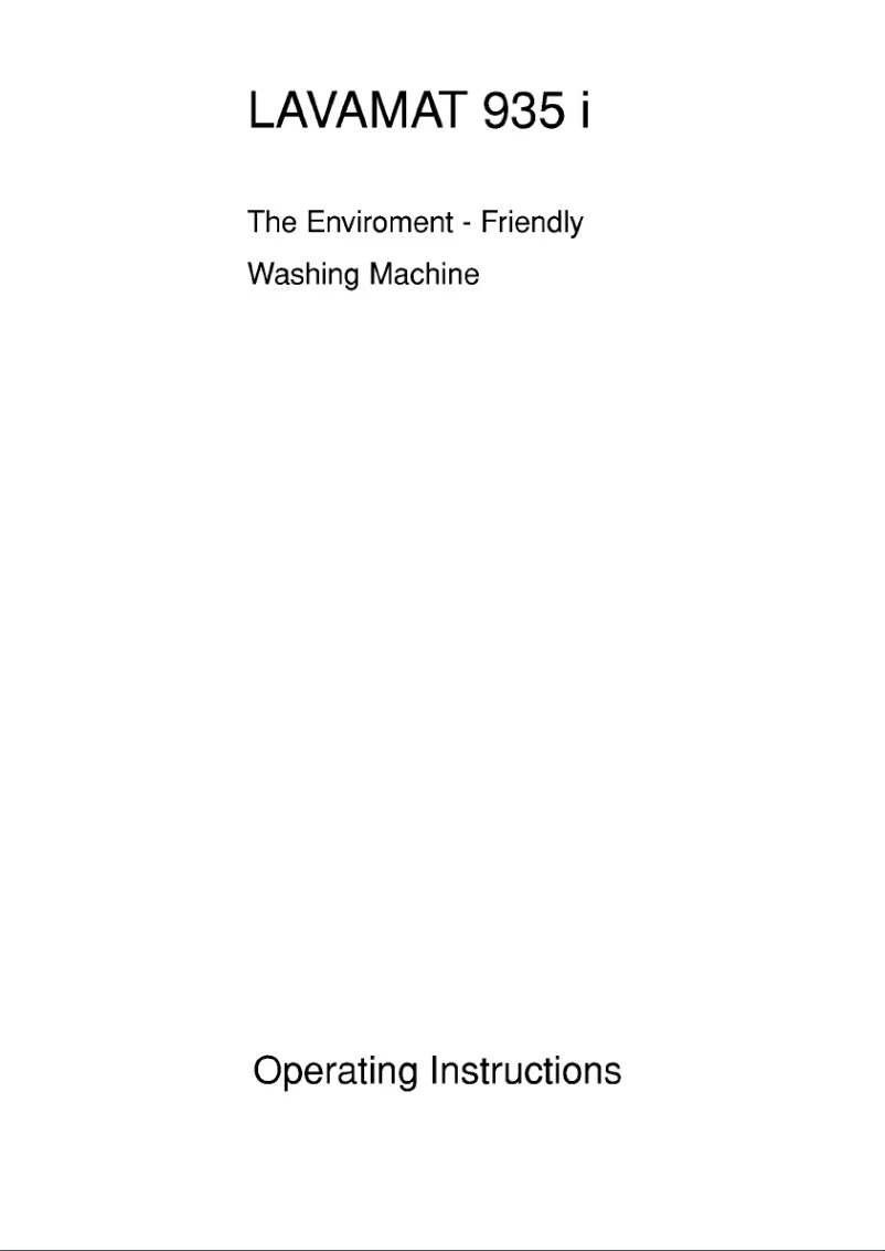 Page 1 de la notice Manuel utilisateur AEG Lavamat 935 w