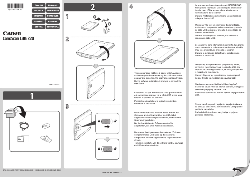 Image de la première page du manuel de l'appareil CanoScan LiDE 220