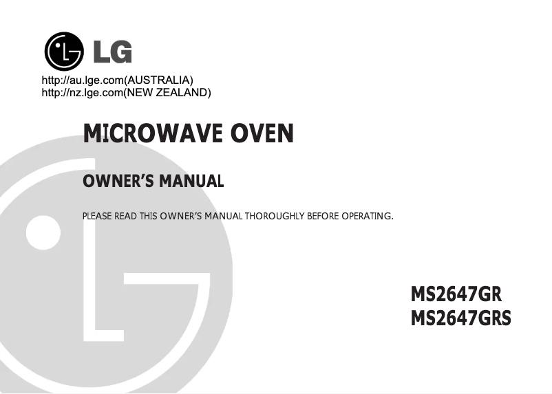 Page 1 de la notice Manuel utilisateur LG MS2647GR