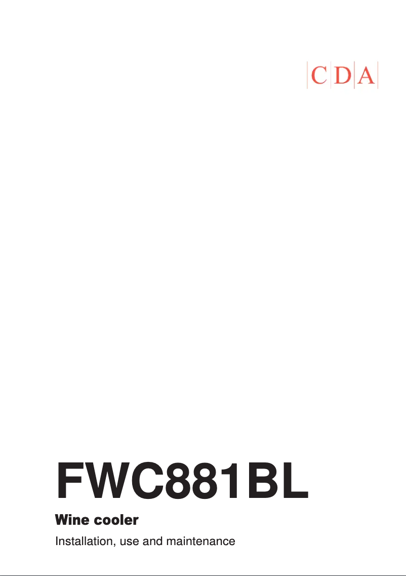 Image de la première page du manuel de l'appareil FWC881BL