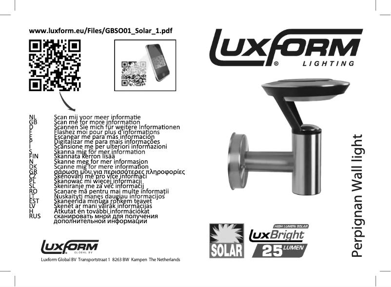 Página 1 del manual Manual de usuario Luxform Lighting Perpignan