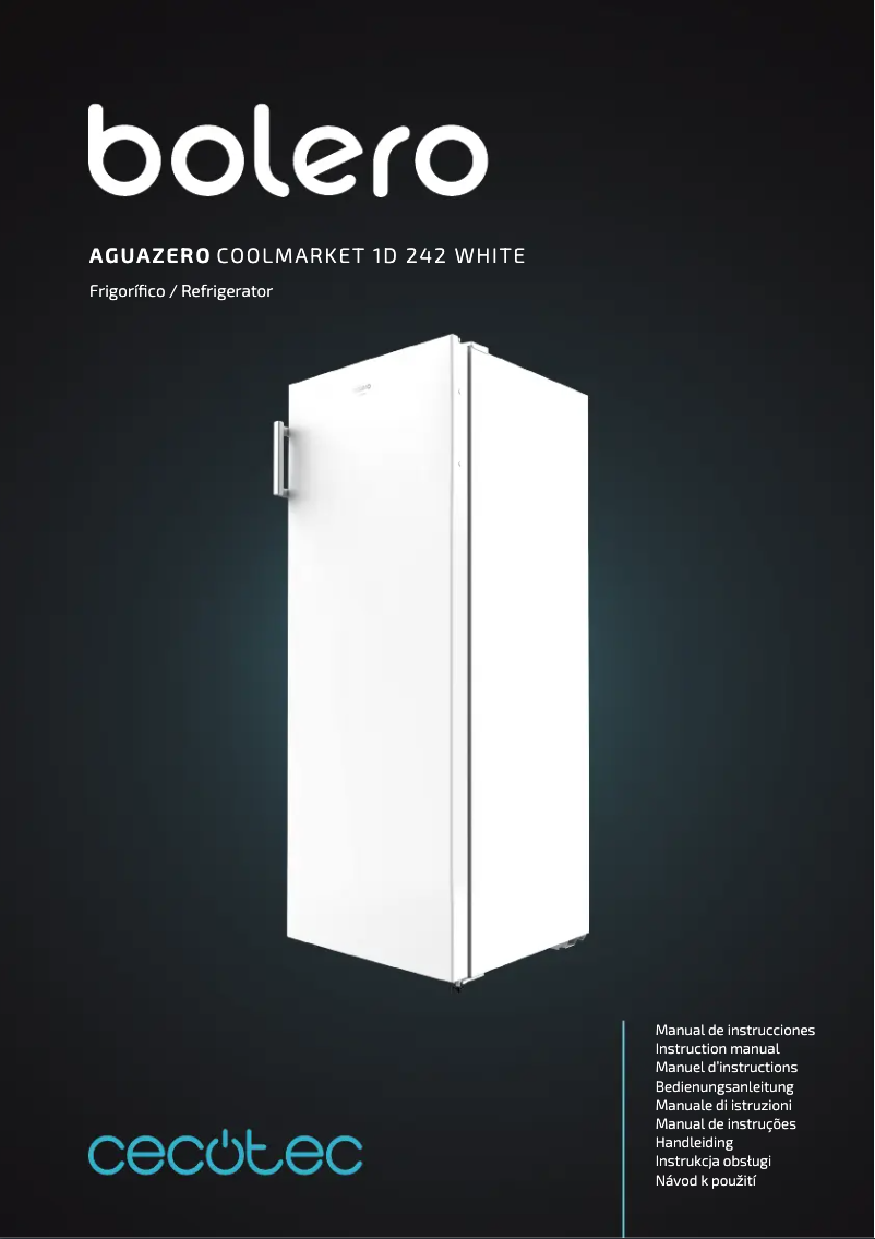 Page 1 de la notice Manuel utilisateur Cecotec Bolero Aguazero CoolMarket 1D 242