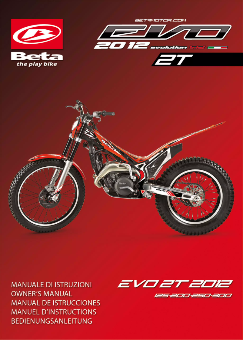 Page 1 de la notice Manuel utilisateur Beta EVO 2T Factory (2012)