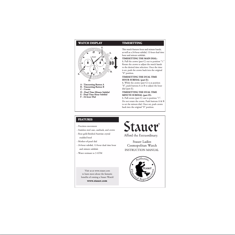 Page n°1 - Manuel utilisateur Stauer 40838