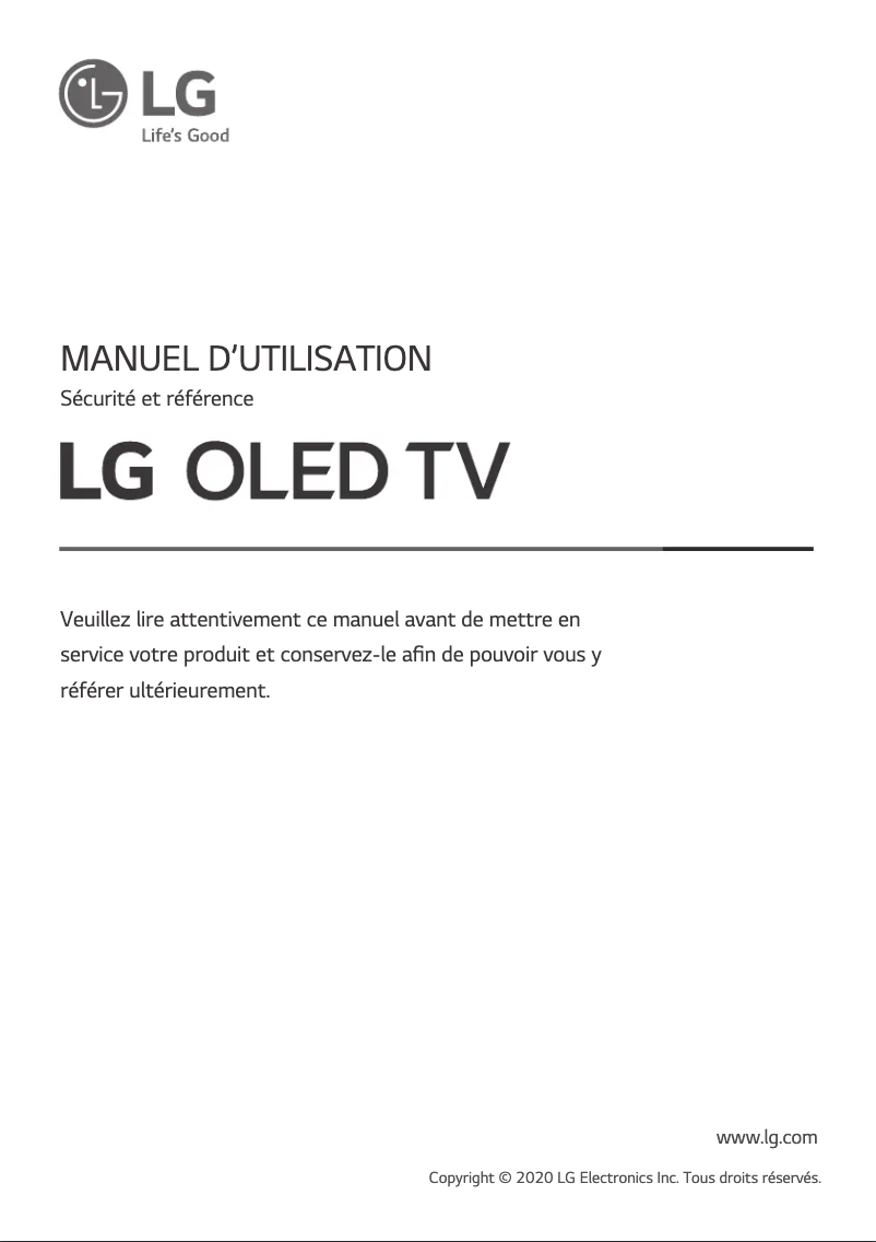 Image de la première page du manuel de l'appareil OLED65WX9LA