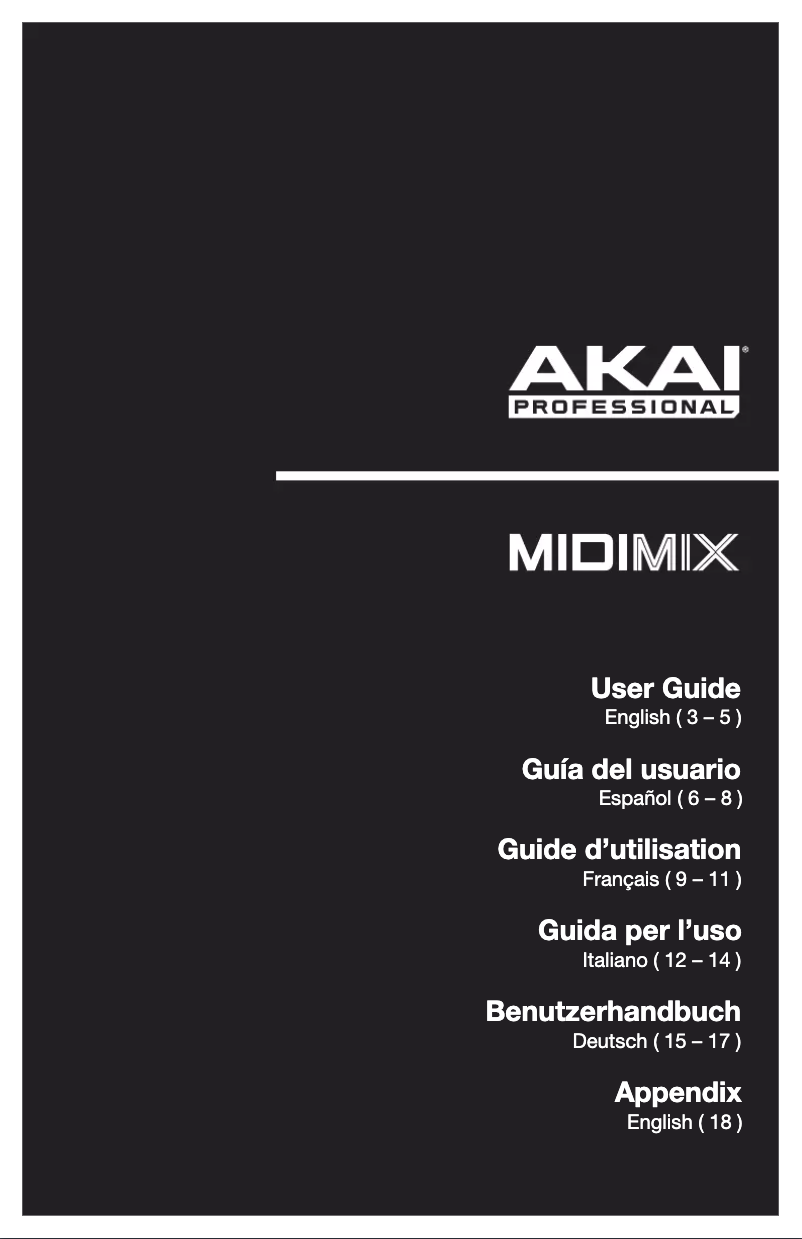 Page 1 de la notice Manuel utilisateur AKAI MIDImix